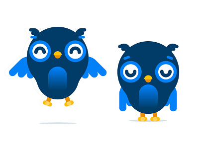 owl mascot 2d bird character design flat fun geometric happy illustration illustrator logo mascot minimal owl sad vector
