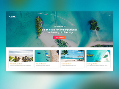 Travel Landing Page UI/UX beach boat clean design figma holiday interface landing landingpage minimal mockup travel ui uiux ux vacation website