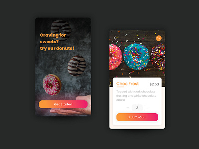 Donut Order UI/UX Mobile App choc clean design donut figma landing mobile mobile app mockup order ui ux
