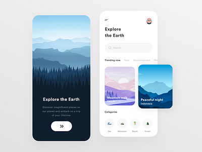Explore the Earth - Travel App UI