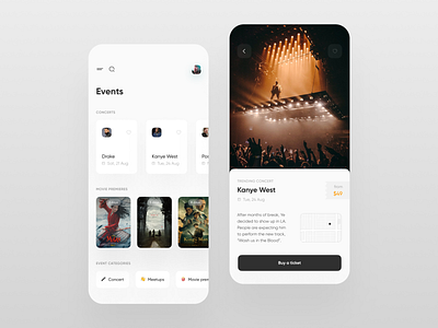 Events App UI 2020 app design design flat inspiration interface minimal mobile mobile app mobile design mobile trends mobile ui mobileinspiration mobiletrends mobileui trending uidesign uiinspiration uitrends uiuxdesign