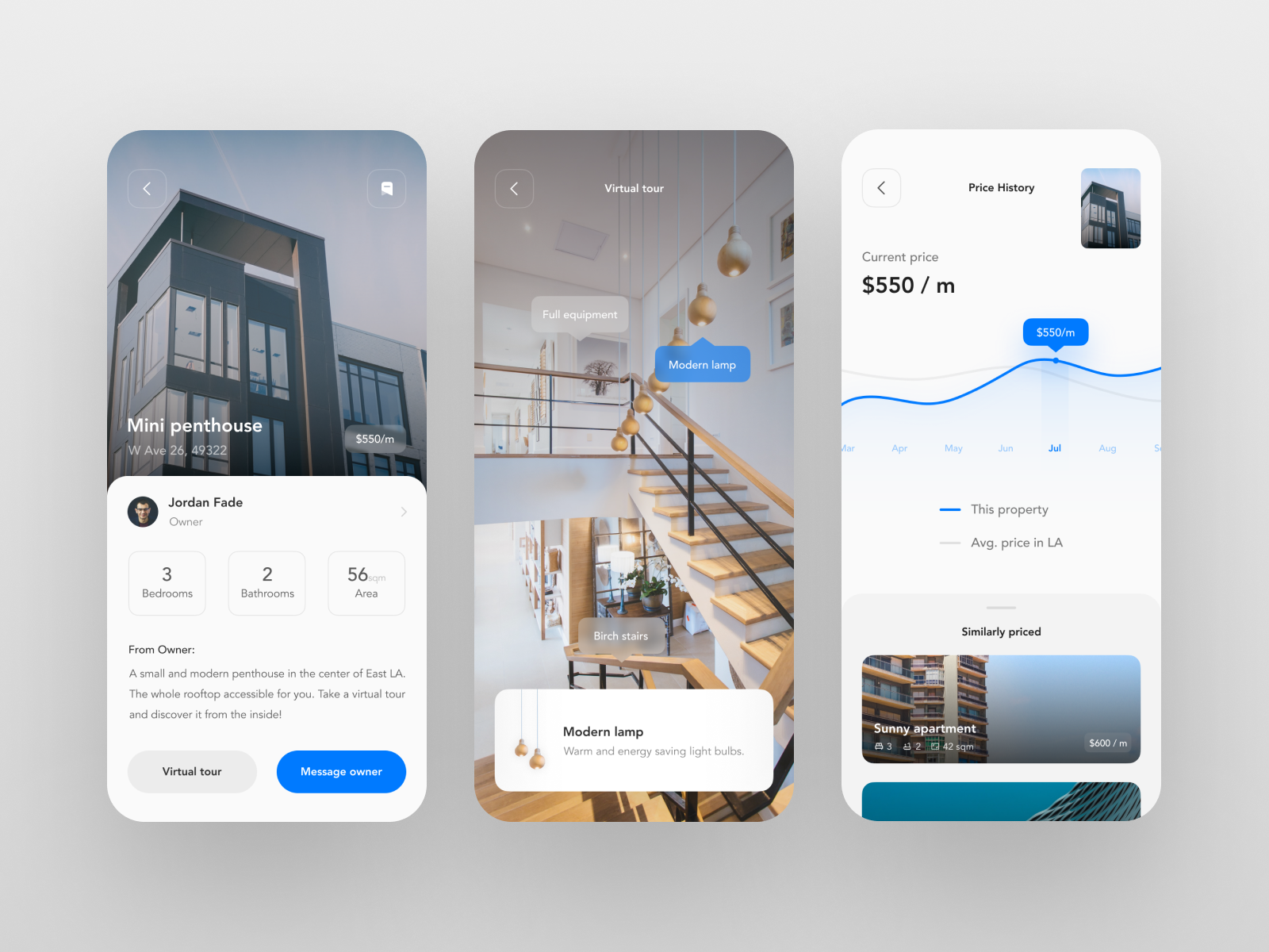 Apartment Rental App UI part 2 by Michael Filipiuk on Dribbble