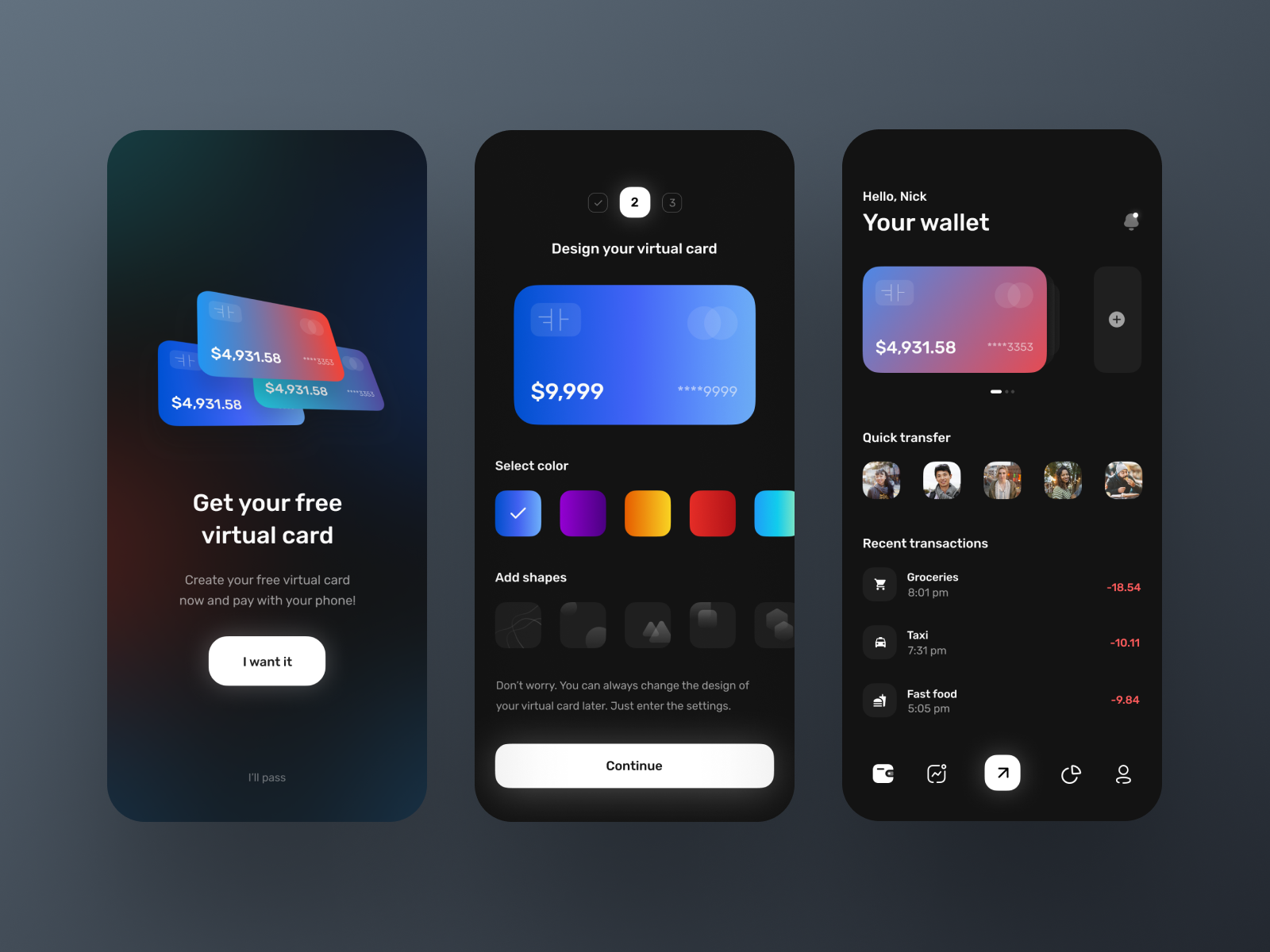 Mobile Banking App UI by Michael Filipiuk on Dribbble