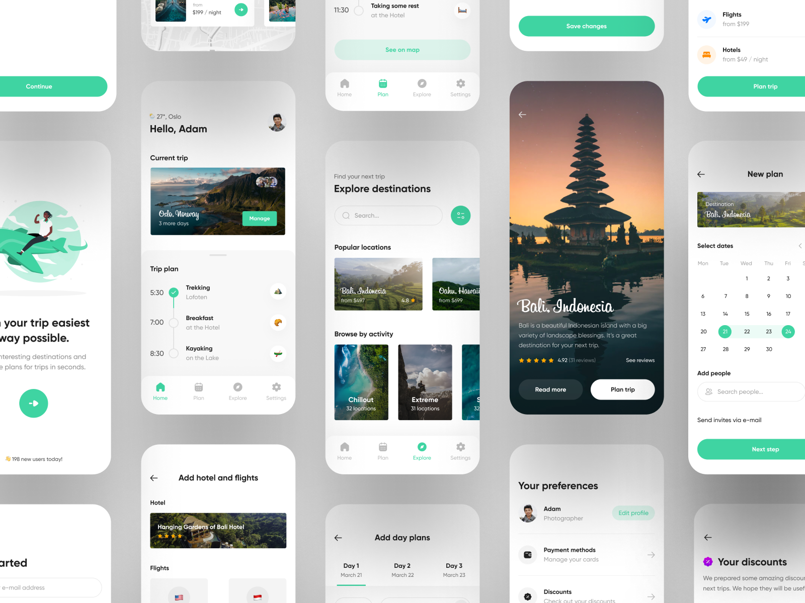 Travel App UI - Full Project by Michael Filipiuk on Dribbble