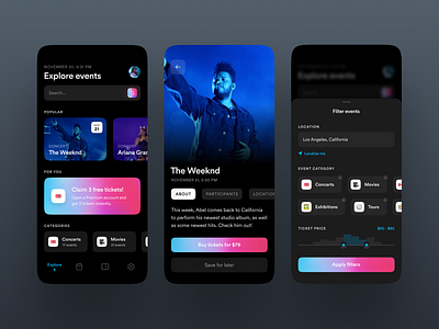 Event Booking App UI by Michael Filipiuk for Fireart Studio on Dribbble