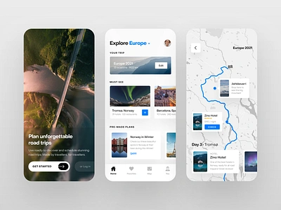 Road Trip Planner App UI app design design fireart fireartstudio flat inspiration interface minimal mobile mobile app mobile design mobile ui mobileinspiration mobiletrends mobileui trending uidesign uiinspiration uitrends uiuxdesign