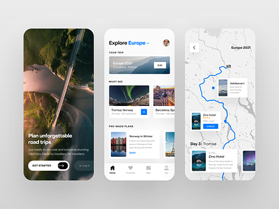Road Trip Planner App UI