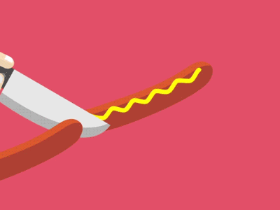 The Never Ending Dog animation flatdesign hand hotdog illustration knife motiondesign summer