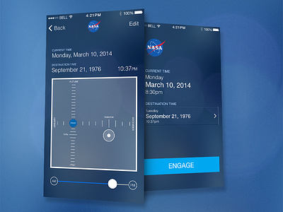 NASA iPhone Time Travel App ios ui ux