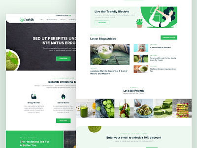 Website Redesign | UI UX abstract clean creative download food illustration latest matcha website modern plant psd design recipe website tea tea website trending ui ux web ui web ui ux website website ui