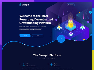 Crowdfunding web layout concept abstract concept crowdfunding crypto design illustration layout layout design modern psd psd design ui ux web web design website website concept wireframe