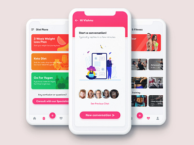 Fitness & Calorie Mobile app UI by UiSlick on Dribbble