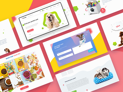 Pet Store website landing page abstract clean colorful creative design dog breed dog website dribbble ecommerce landing page latest pet store pet website psd design top design ui design ui ux web web ui website