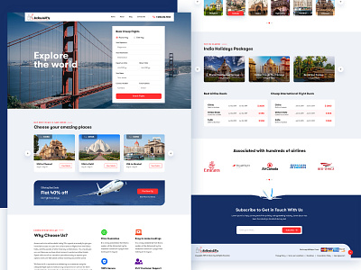 Flight Booking Website Redesign UI/UX app book booking clean flight interface landing page modern psd design tourism travel travel package ui ui ux userinterface ux web webdesign website world