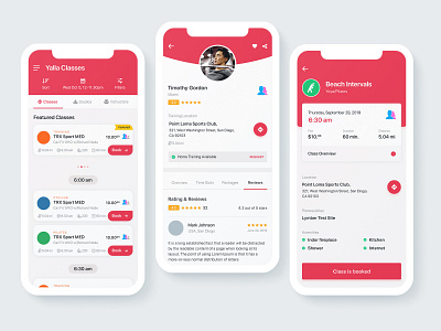 YallaClass | Fitness Mobile App UI/UX Redesign best clean coach colorful diet dribbble invite elegant fit fitness food gym app health latest mobile ui redesign trainer trending ui design ux yoga