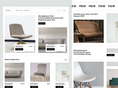 E-commerce Furniture Store design graphic design typography ui ux