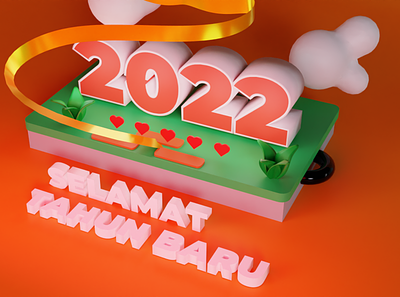 Happy New Years 2022 2022 3d animation blender3d cycles design flat greeting illustration indonesia new new year tahun baru years