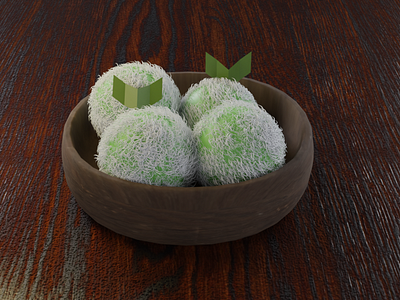 Klepon a Traditional Food Indonesia | 3D Modelling