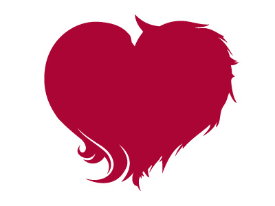 Beauty And The Beast hair heart kiss logo silhouettes trademark