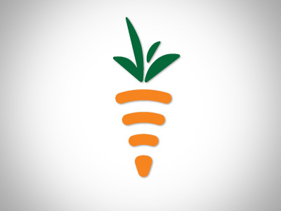 Logo for a smart garden company carrot connected connectivity garden leaf logo mark plant smart technology wired wireless