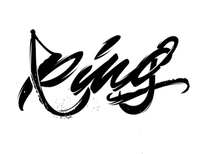King branding calligraphy design lettering letters logo logotype typography vector