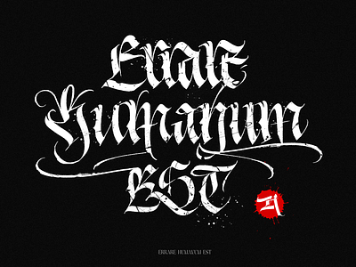 Errare humanum est branding calligraphy illustration lettering letters typography vector