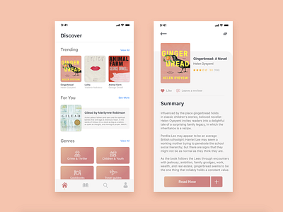 Reading Books App app book clean debute design designer dribbble first shot iphone minimal mobile reading reading app ui ux web