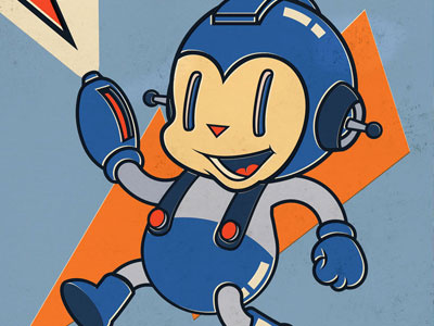 Vintage Megaman 8bit advertising blue book megaman tribute udo vintage