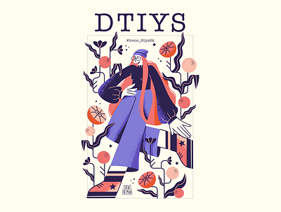 DTIYS Challenge art artist artwork challenge character colorful design digital dribbble dtiys dtiyschallenge flat girl character illustration illustrator oranges plants procreate textured woman