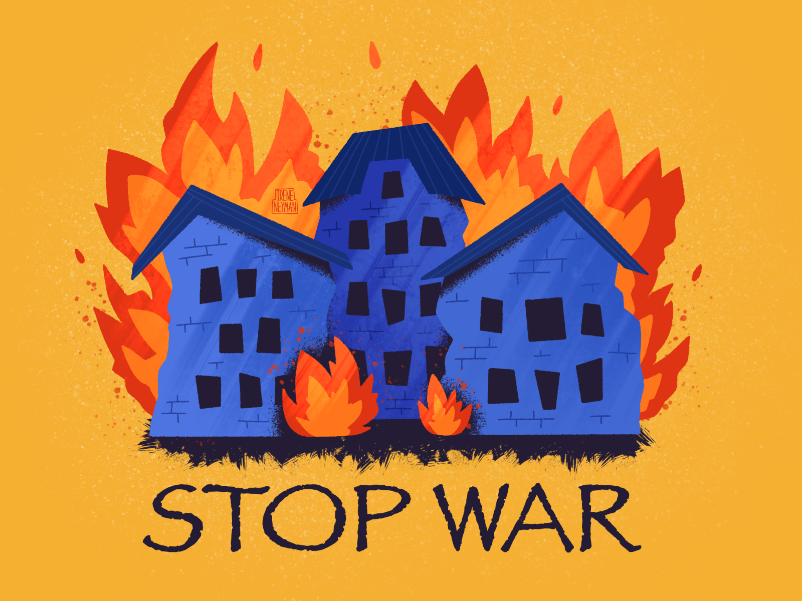 Stop War in Ukraine! art blue colorful design illustration illustrator stand with ukraine stop putin stop war ukraine war 2022 war in ukraine yellow