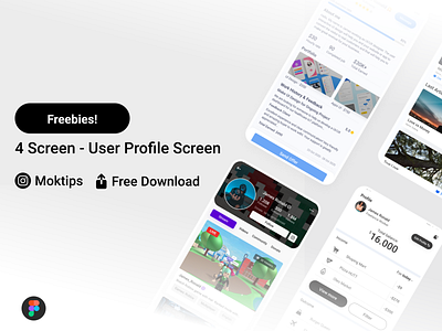 FREEBIES! - 4 User Profile Screen app apps apps screen clean design ui uiux user experience design user persona user personas ux