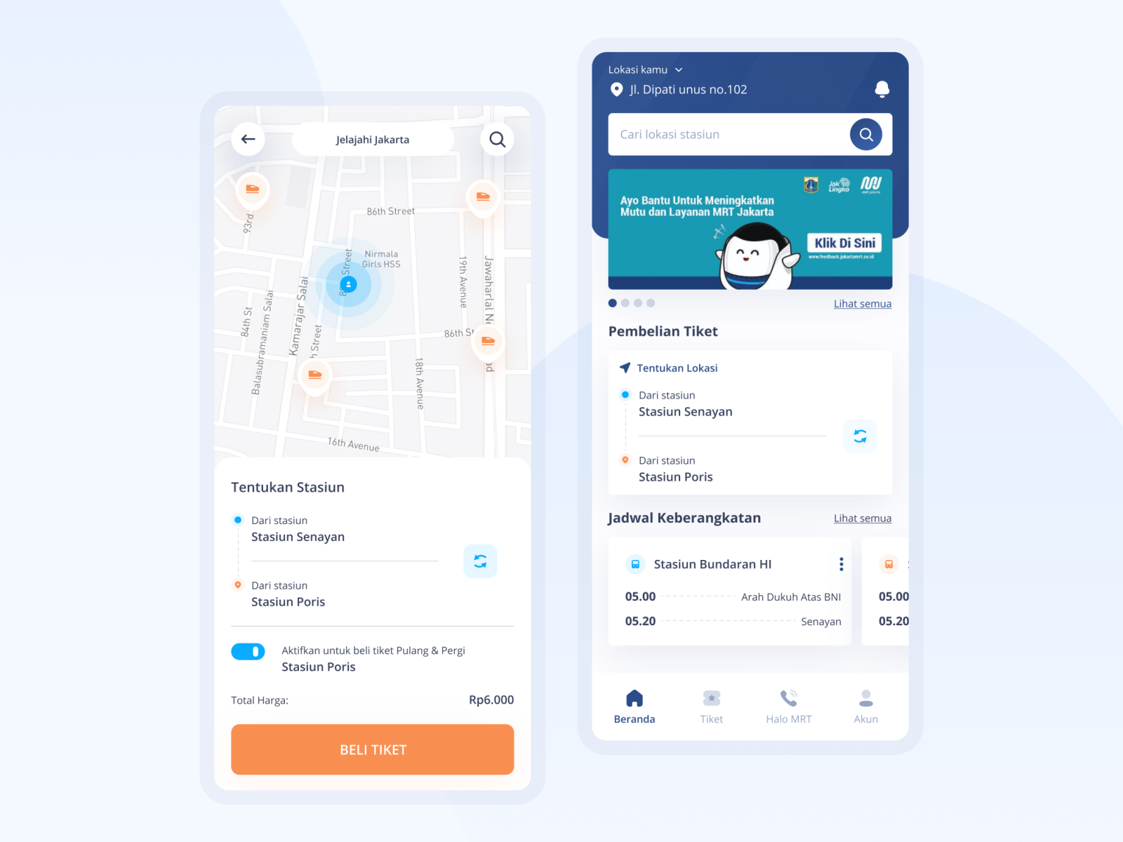 Redesign MRT-J Payment & Home by MokUI on Dribbble