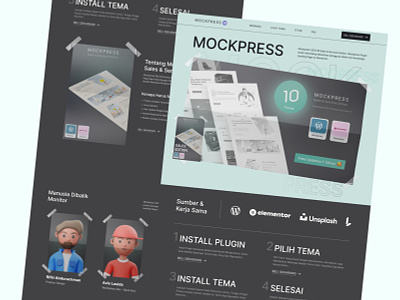 Mockpress V2 - Revamp Landing Page 3d elementor landing page ui ui desgin ui design website wordpress