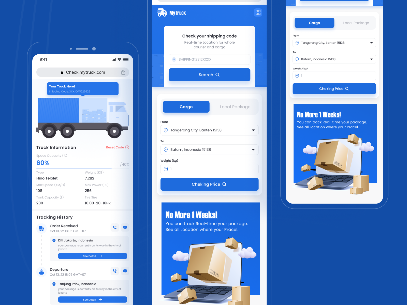 Truck Cargo Delivery Apps Design Concept by MokUI on Dribbble