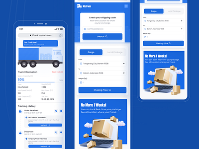 Truck Cargo Delivery Apps Design Concept