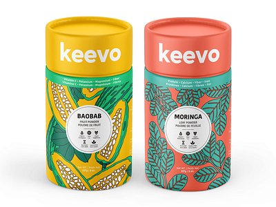 KEEVO Nutrition packaging illustration and design