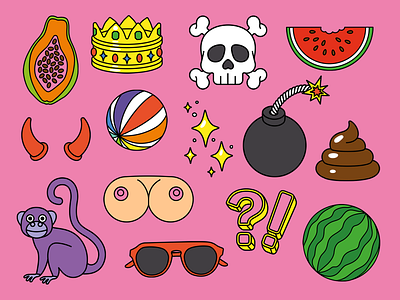 Illustrated icons, animated gifs and stickers – TV programme
