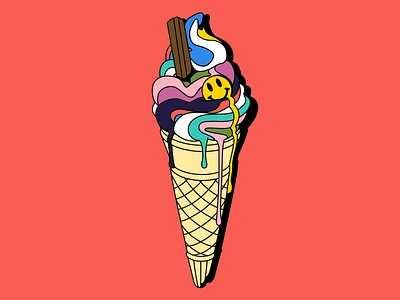 Ice Cream - summer festival themed illustrations branding editorialart editorialdesign editorialillustration freelanceillustrator graphicdesigner illustration illustrator londonillustrator poster design