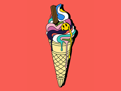 Ice Cream - summer festival themed illustrations branding editorialart editorialdesign editorialillustration freelanceillustrator graphicdesigner illustration illustrator londonillustrator poster design