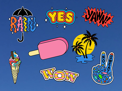 ILLUSTRATED GIPHY STICKERS - animated social media sticker gifs ad campaign animation branding christmas freelanceillustrator gif gif stickers gifs giphy giphy stickers holiday icons illustration illustration system social media sticker gifs summer summer campaign travel vacation
