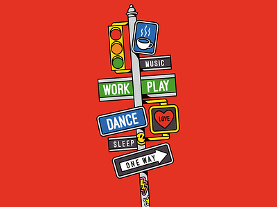 Illustrated street signs