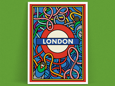 London art print illustrations – Stand Clear, Doors Closing