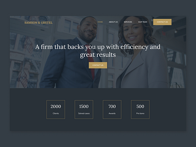 Landing page UI of a Law Firm Website