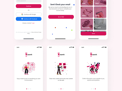 Greamit (Onboarding Screens) adobe xd app ui branding design figma design interface mobile app design mobile app ui social media app ui ui design uiux uiux design user experience design user interface design visual design