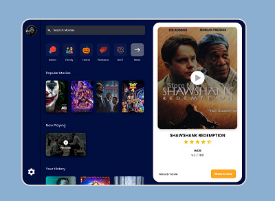 Movie App for Ipad - UI exploration app app design application booking card cinema clean concept design exploration figma interface ios ipad ipad app ipad pro minimal movie netflix ui