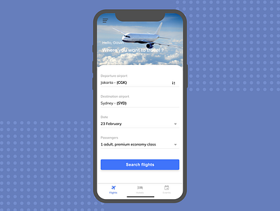 Flight booking exploration aircraft airplane app blue booking card clean concept design exploration figma flight ios mobile travel ui ux