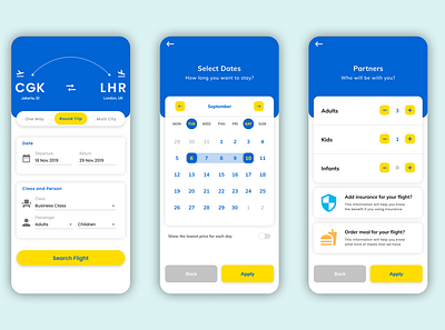 Flight booking concept - exploration app blue booking card clean concept design exploration figma figmadesign flight homepage ios iphone mobile simple travel ui ux