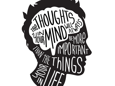 Thoughts brain mind thoughts typography