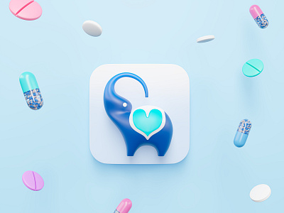 Afrimed branding 3d 3d art 3d logo app branding design doctor app healthcare app icon illustration logo