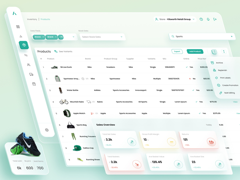 Aptimyz POS Design System app branding dashboard design inventory management pos sales ui ux